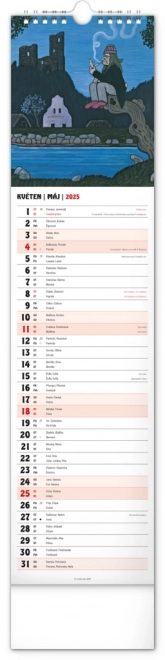 Nástěnný kalendář Josef Lada 2025, 12 × 48 cm