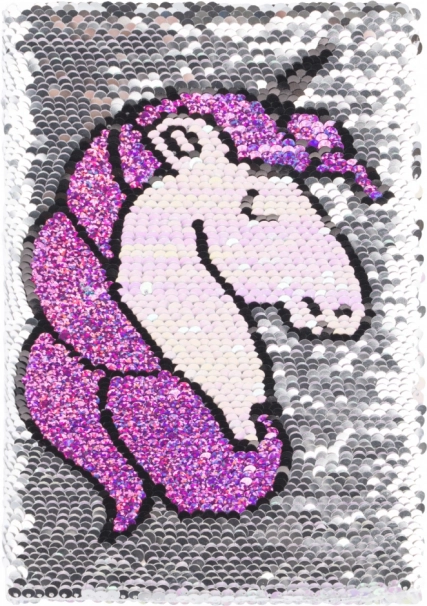 Zápisník s flitrovým obalem Unicorn
