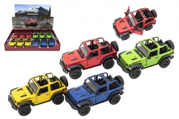 Auto Kinsmart Jeep Wrangler 2018 otevřená střecha 12cm kov/plast 4 barvy na zpětné nat.