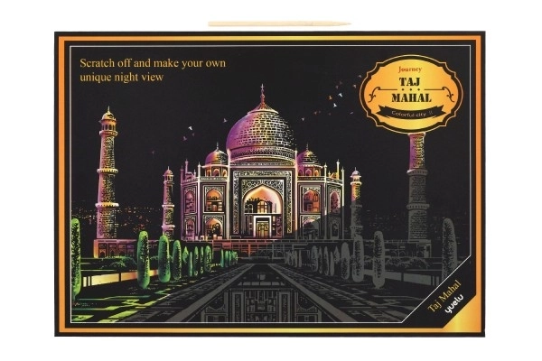 Škrabací obrázek barevný Taj Mahal 40,5x28,5cm A3 v sáčku