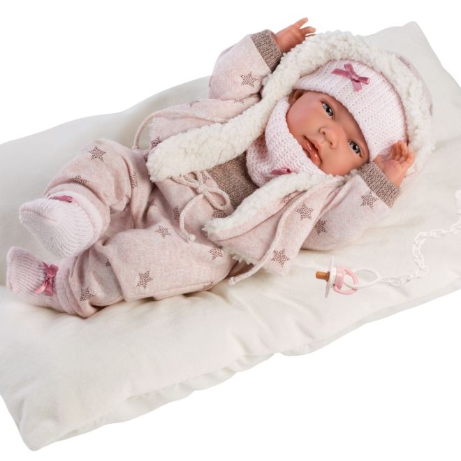 Llorens 73882 NEW BORN HOLČIČKA - realistická panenka miminko s celovinylovým tělem - 40 cm