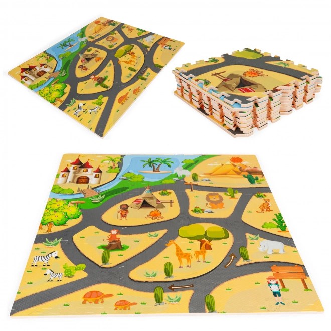 ECOTOYS Pěnové puzzle Safari s okraji