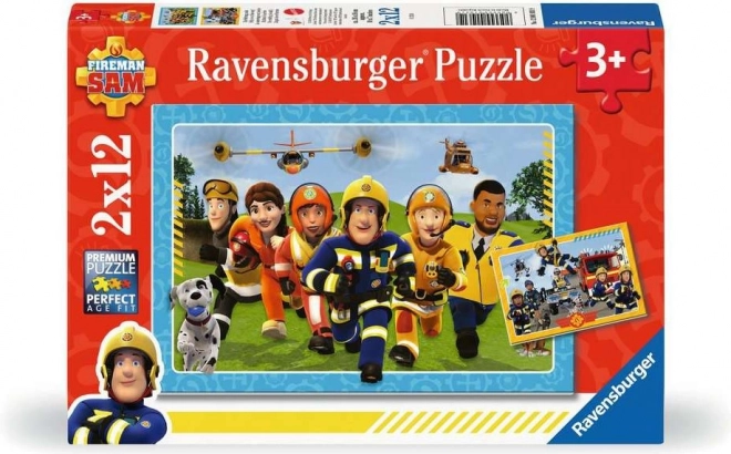 RAVENSBURGER Puzzle Požárník Sam v akci 2x12 dílků