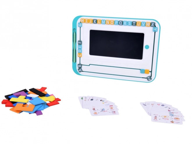 Edukativní sada 3v1 s LCD tabulí a kartami pro angličtinu