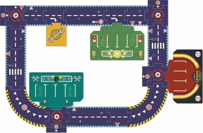 DJECO Podlahové obrysové puzzle Silnice 24 dílků