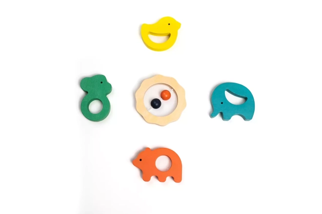 Yumi Yay - 3 v 1: kolotoč nad postýlku, dřevěné hračky, puzzle