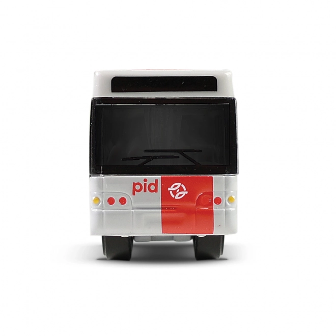 Kovový autobus PID Praha červený