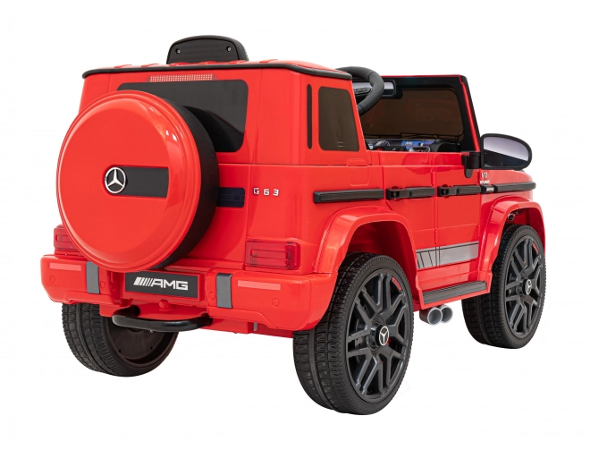 Mercedes AMG G63 pro děti Červený + dálkové ovládání + MP3 LED + pomalý start + EVA + pásy