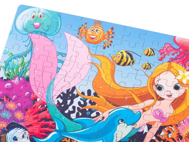 Puzzle v plechové krabičce mořská panna - 100 dílků