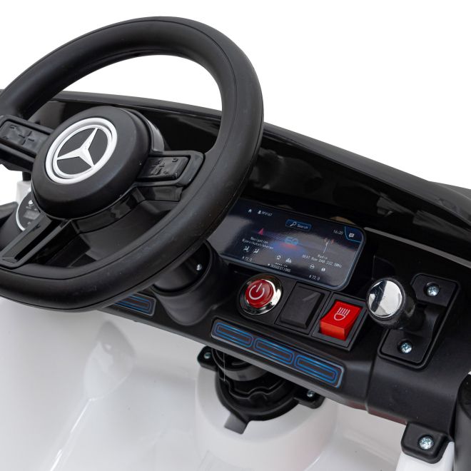 Mercedes Benz AMG EQA pro děti Bílá + Dálkové ovládání + 5bodové bezpečnostní pásy + EVA + MP3 displej + LED dioda