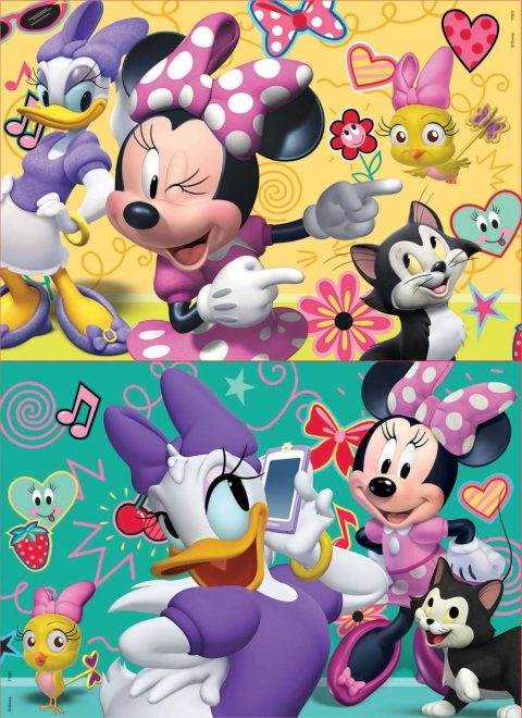 EDUCA Dřevěné puzzle Minnie a Daisy 2x16 dílků