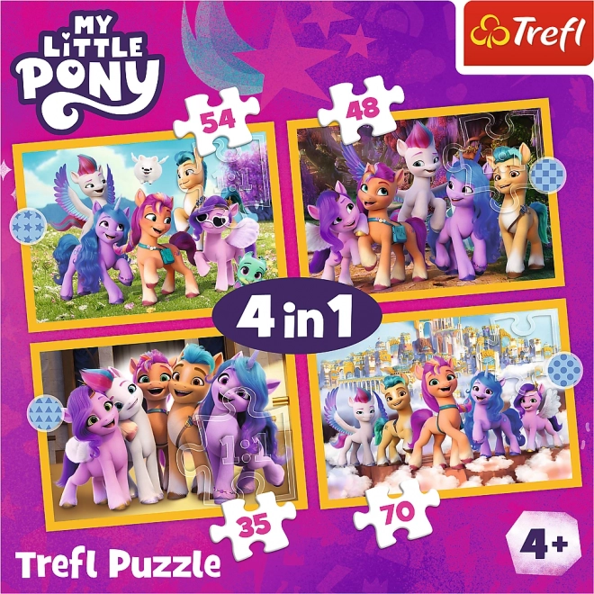 TREFL Puzzle My Little Pony: Seznamte se s poníky 4v1 (35,48,54,70 dílků)