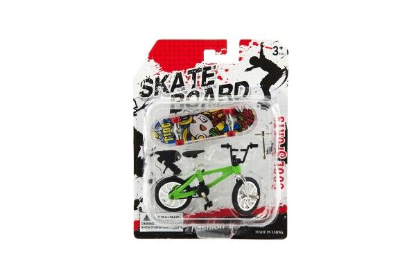 Kolo + skateboard prstový šroubovací plast 10cm na kartě