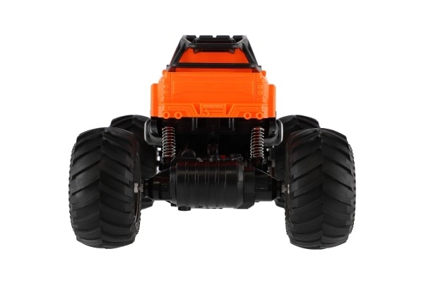 Auto RC pick up Off road terénní plast 23cm 2,4GHZ na baterie se světlem oranžový v krab. 30x15x19cm