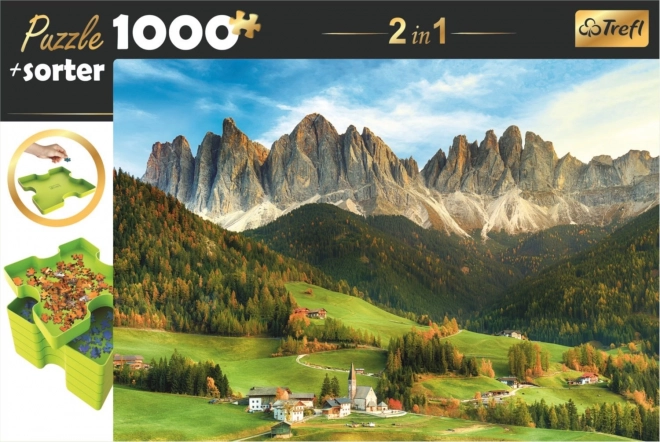 TREFL Puzzle s třídičem 2v1 Dolomity, Itálie 1000 dílků