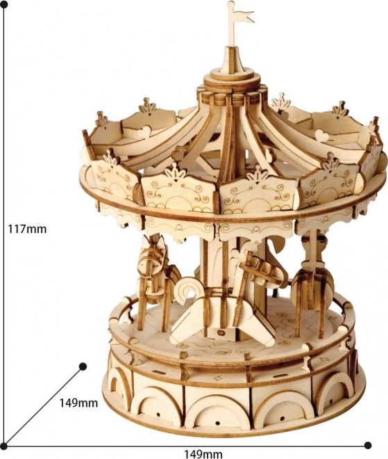 Kolotoč - Merry-Go-Round - 3D dřevěná stavebnice