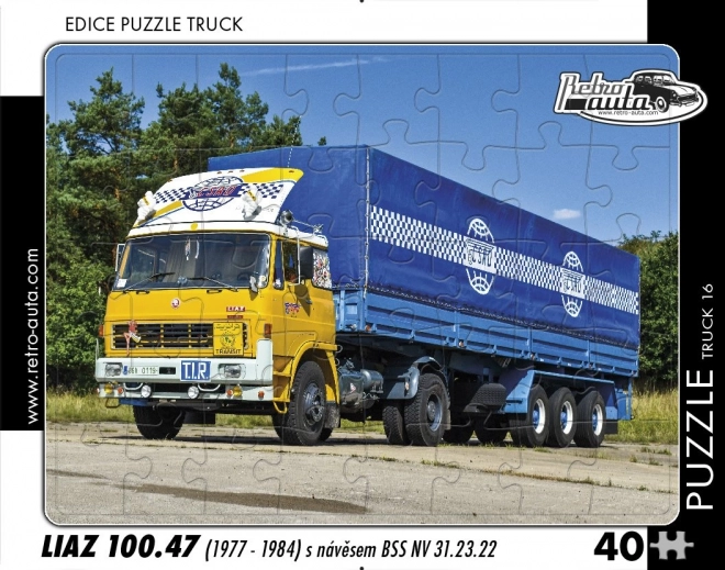 Retro puzzle nákladní vůz LIAZ s návěsem