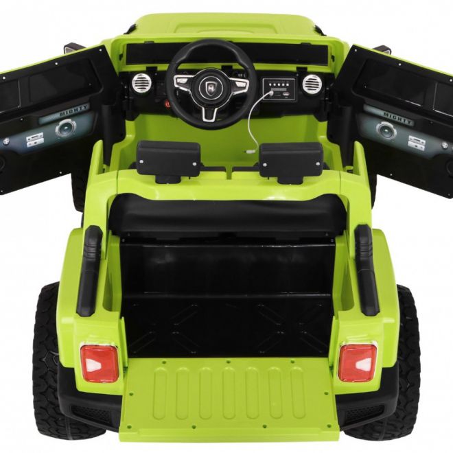 Mighty Jeep bateriové auto pro děti Zelené + 2místné + pohon 4x4 + 2 nosiče zavazadel