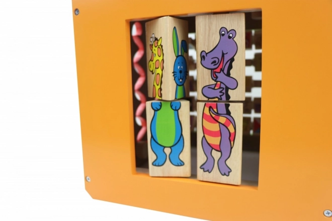 Vzdělávací dřevěná kostka velká Zoo zvířata