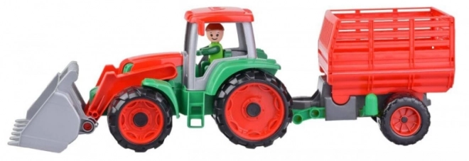 Auto Truxx traktor nakladač s přívěsem na seno s figurkou v krabici 53x19x16cm 24m+