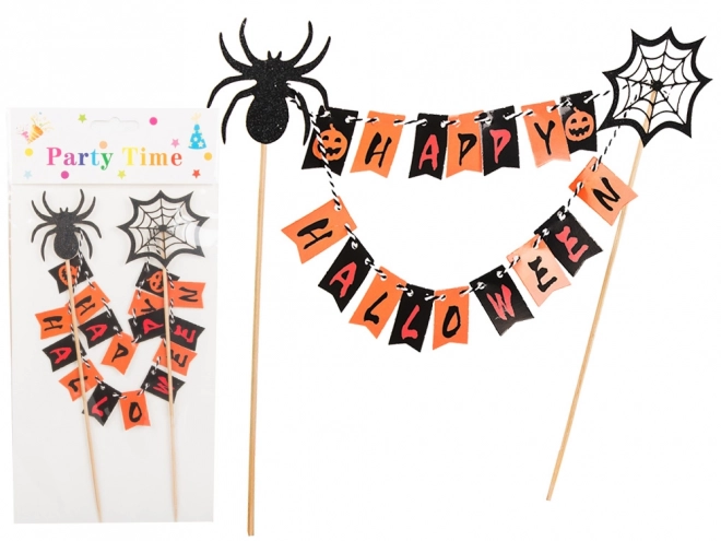 Halloweenská dekorace na dort cupcake picker topper girlanda papír