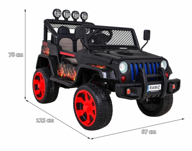 Terénní auto Raptor Drifter Flames + Dálkové ovládání + Pohon 4x4 + Úložný prostor + Pomalý start + MP3 LED