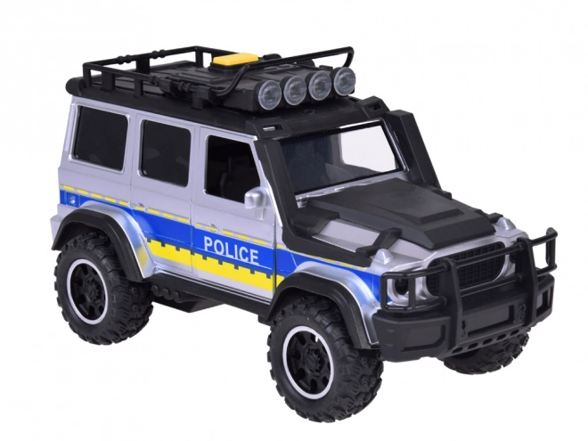 Policie terénní auto s pohonem, světly a zvuky