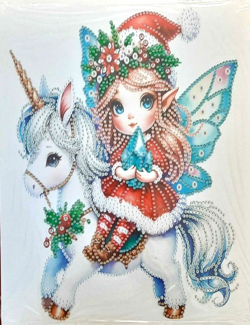 NORIMPEX Diamantové malování  na plátně Vánoční elf 23x30cm