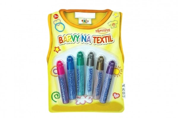 Barvy na textil třpytivé 6ks na kartě 14x20cm