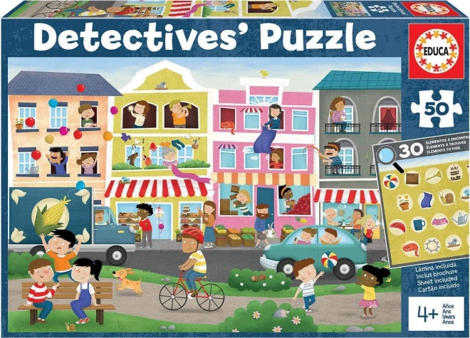 EDUCA Detektivní puzzle Město 50 dílků