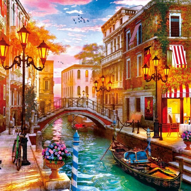 Puzzle 500 prvků ve vysoké kvalitě - Západ slunce nad Benátkami