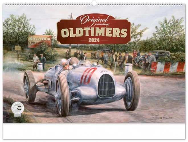 Nástěnný kalendář Oldtimers – Václav Zapadlík 2024, 64 × 42 cm