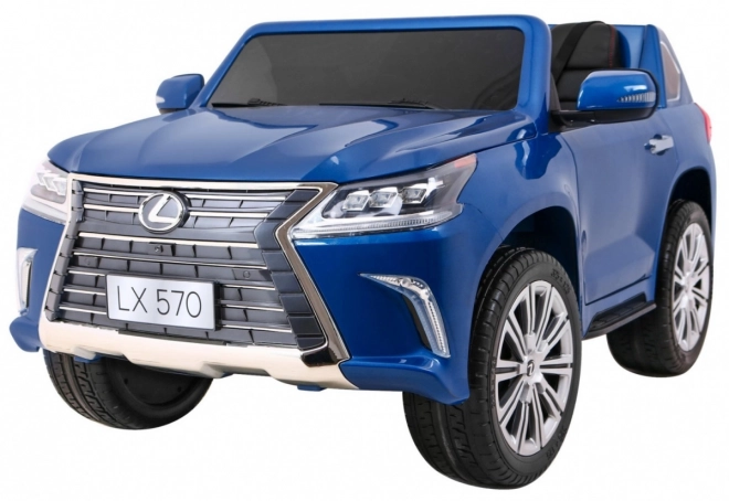 Lexus LX570 Malované auto pro 2 děti Modrá + dálkové ovládání + EVA kola + rádio s LED MP3