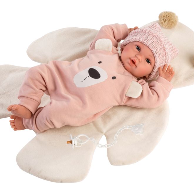 Llorens 63644 NEW BORN - realistická panenka miminko se zvuky a měkkým látkovým tělem - 36 cm