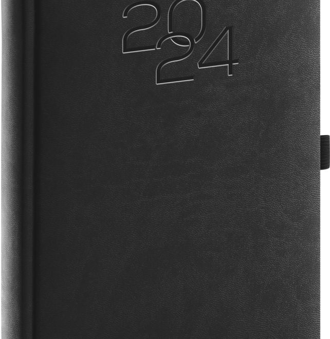 Denní diář Vivella Classic 2024, antracitový, 15 × 21 cm