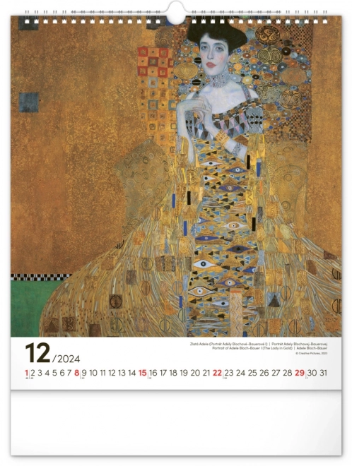 Nástěnný kalendář Gustav Klimt 2024, 30 × 34 cm