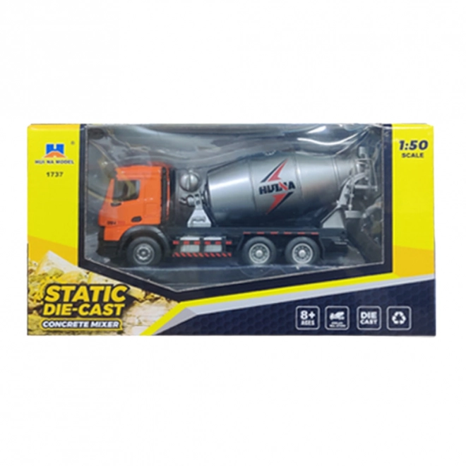 Betonový Mixér Kovový Model Huina oranžový 1:50