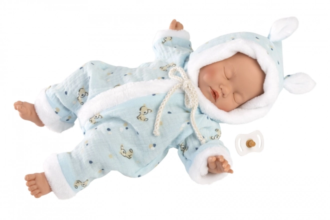 Llorens 63301 LITTLE BABY - spící realistická panenka miminko s měkkým látkovým tělem - 32 cm