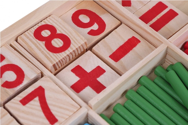 Montessori dřevěná vzdělávací hra s čísly