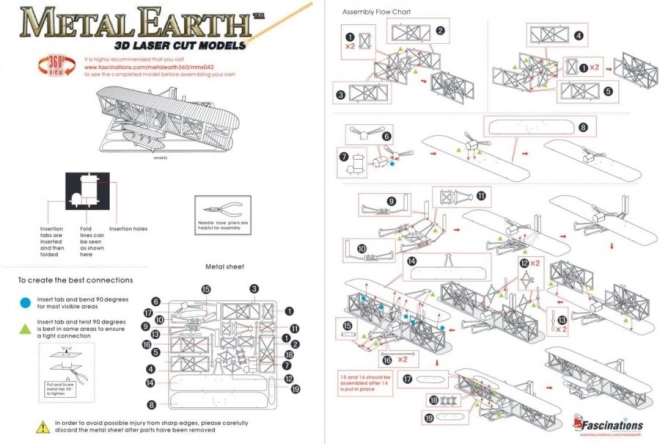 METAL EARTH 3D puzzle Letadlo bratrů Wrightových