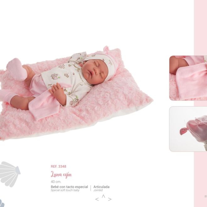 Antonio Juan 3348 LUNA - spící realistická panenka miminko s měkkým látkovým tělem - 40 cm