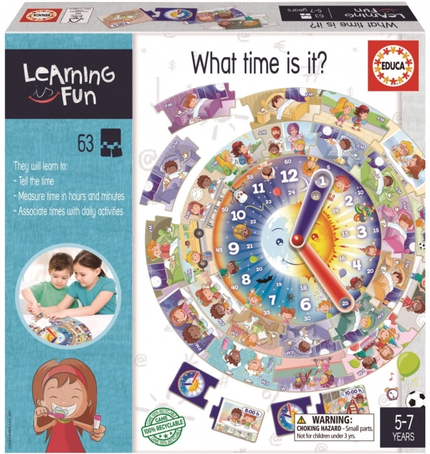 EDUCA Vzdělávací puzzle a hra Learning is Fun: Kolik je hodin?