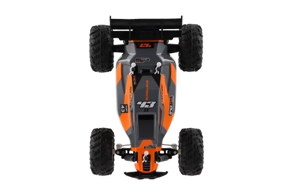 Auto RC Buggy rychlostní 2,4GHz plast 25cm na baterie oranžové v krabici 31x14x18cm