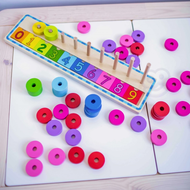 Woopie zelený Montessori učící puzzle počítání a barvy