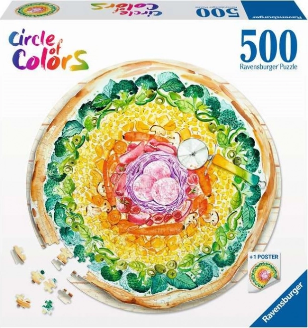 Ravensburger puzzle kruh barev pizza 500 dílků