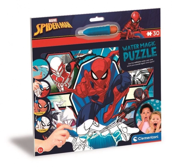 CLEMENTONI Puzzle s malováním vodou Water Magic: Spiderman 30 dílků