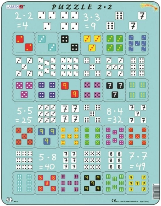 Larsen výukové puzzle násobení s kostkami