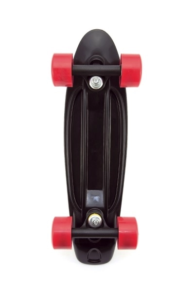 Skateboard - pennyboard 43cm, nosnost 60kg plastové osy – Červený, zelená kola