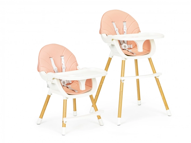 Ecotoys Jídelní židlička 2v1 Růžová