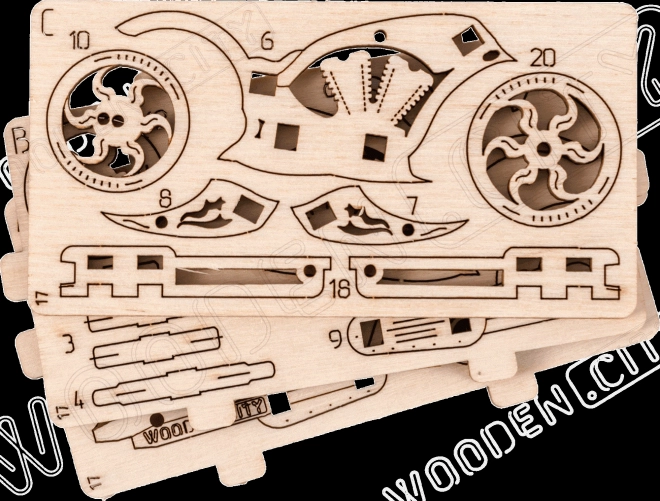 WOODEN CITY 3D puzzle mini Widgets: Chopper 22 dílků